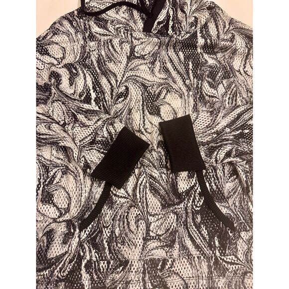 Victoria Sport Victoria's Secret Women's Black/White Swirl Mesh Hoodie Size L - Picture 3 of 6